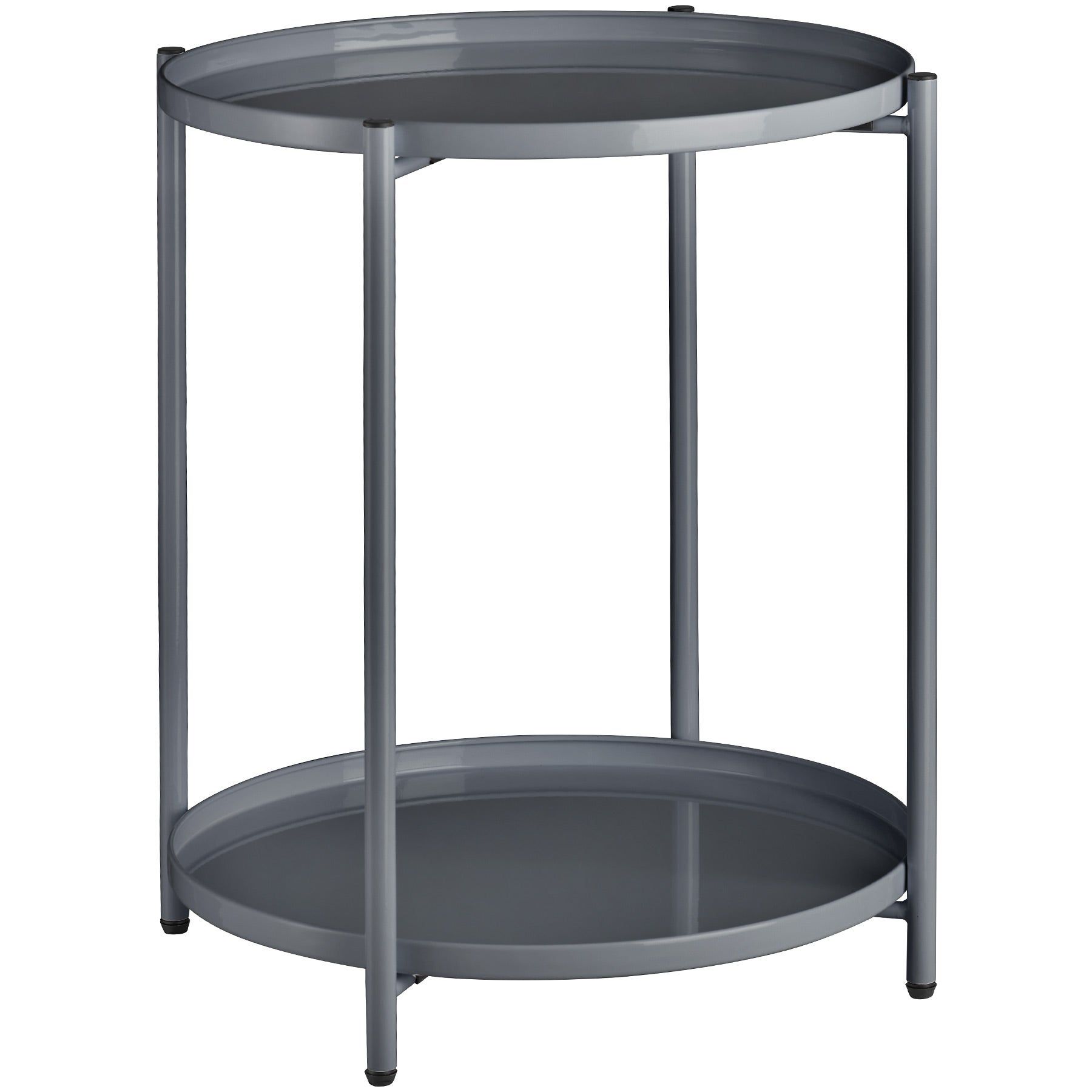 tectake Side Table - Grey Steel Frame - 45.5x45.5x53cm - 30kg Capacity