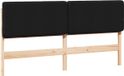 vidaXL - Gestoffeerd hoofdbord - Bruin en Zwart - 180 cm - Massief grenenhout