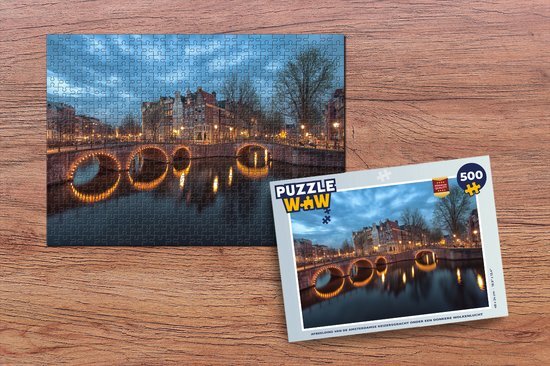 MuchoWow Puzzel Afbeelding van de Amsterdamse Keizersgracht onder een donkere wolkenlucht - Legpuzzel - Puzzel 500 stukjes