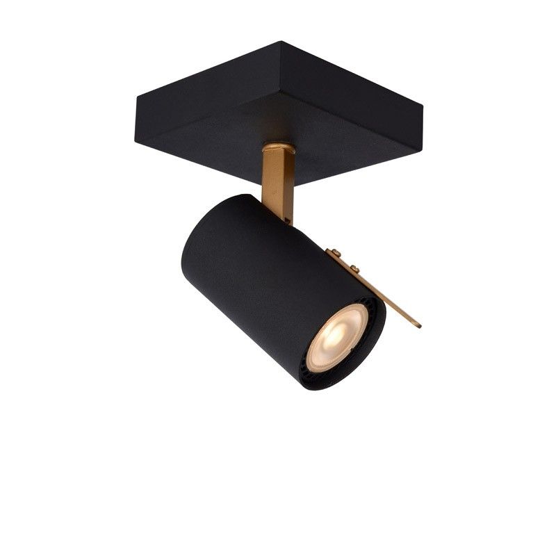 Lucide GRONY - Wandspot - LED Dimb. - GU10 - 1x5W 3000K - Zwart - Zwart