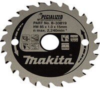 Makita Makita Specialized zaagblad 216x30x72Z (B-33853) Aantal:1