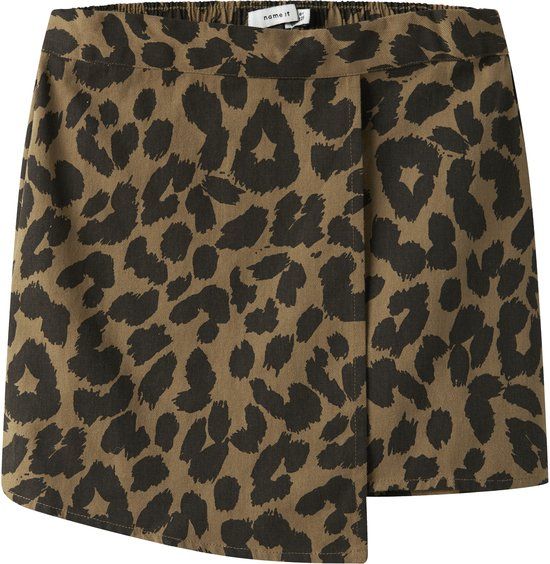 Name it Skort Regular fit Kinderen Meisjes Katoen Panterprint Bruin Maat 128