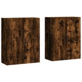 vidaXL Hangkasten - 2 stuks - 69,5x34x90 cm - Gerookt eikenkleurig