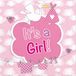 Folat Babyshower meisje servetten - 60x stuks - roze - geboorte - 3 laags
