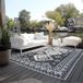 Elle Decoration Binnen en buiten tapijt, omkeerbaar tapijt, weerbestendig en waterdicht, modern geometrisch patroon, ruitpatroon, outdoortapijt voor tuin, balkon, terras en woonkamer, zwart, 160 x 230