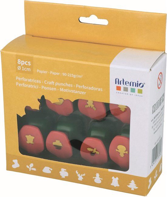 Artemio 8 mini ponsen kerst 1 cm