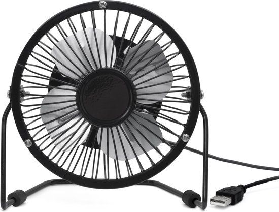 Kikkerland USB Bureau Ventilator - Zwart