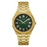Guess GW0575G2 Polshorloge Heren Staal Goudkleurig Groene Wijzerplaat