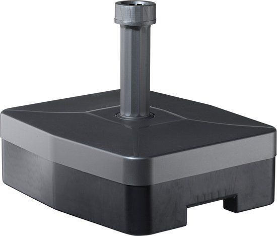 Parasolvoet Rechthoek 40kg Vulbaar Met Rol Zwart