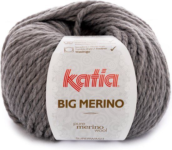 Katia Big Merino Garen - Grijs Kleurnr. 12 - 100g - Breigaren - Wol/Acryl