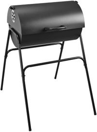 GRILLMEISTER BBQ au charbon de bois - Surface de cuisson : 51 x 34 cm - barbecue au charbon de bois - barbecue sur pied avec couvercle