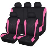 Merkloos Autostoelhoezen - Universele pasvorm - Zwart en roze - Volledige set