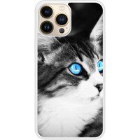 Apple Siliconen hoesje compatibel met iPhone 13 Pro Max Kattenogen blauw