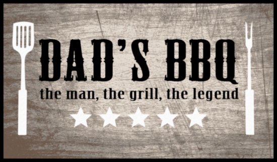 MD-Entree BBQ mat Dad's BBQ the man 67x120 cm