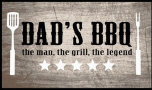 MD-Entree BBQ mat Dad's BBQ the man 67x120 cm