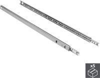 Emuca Set ladegeleiders, met kogellager, 17x374 mm, voor gedeeltelijke opening, Verzinkt, 5 st.