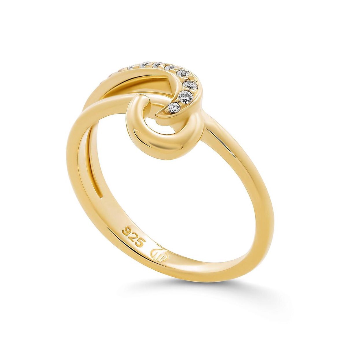 Orphelia 925 zilveren ring goud gekleurd met zirkonia maat 54