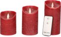 Anna's Collection Stompkaarsen - 3x st - bordeaux rood - LED kaarsen - afstandsbediening