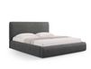 Lit coffre avec tête de lit 160x200cm en chenille gris foncé