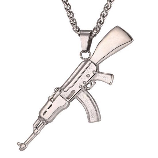 Mendes kettinghanger AK47 Edelstaal Zilver