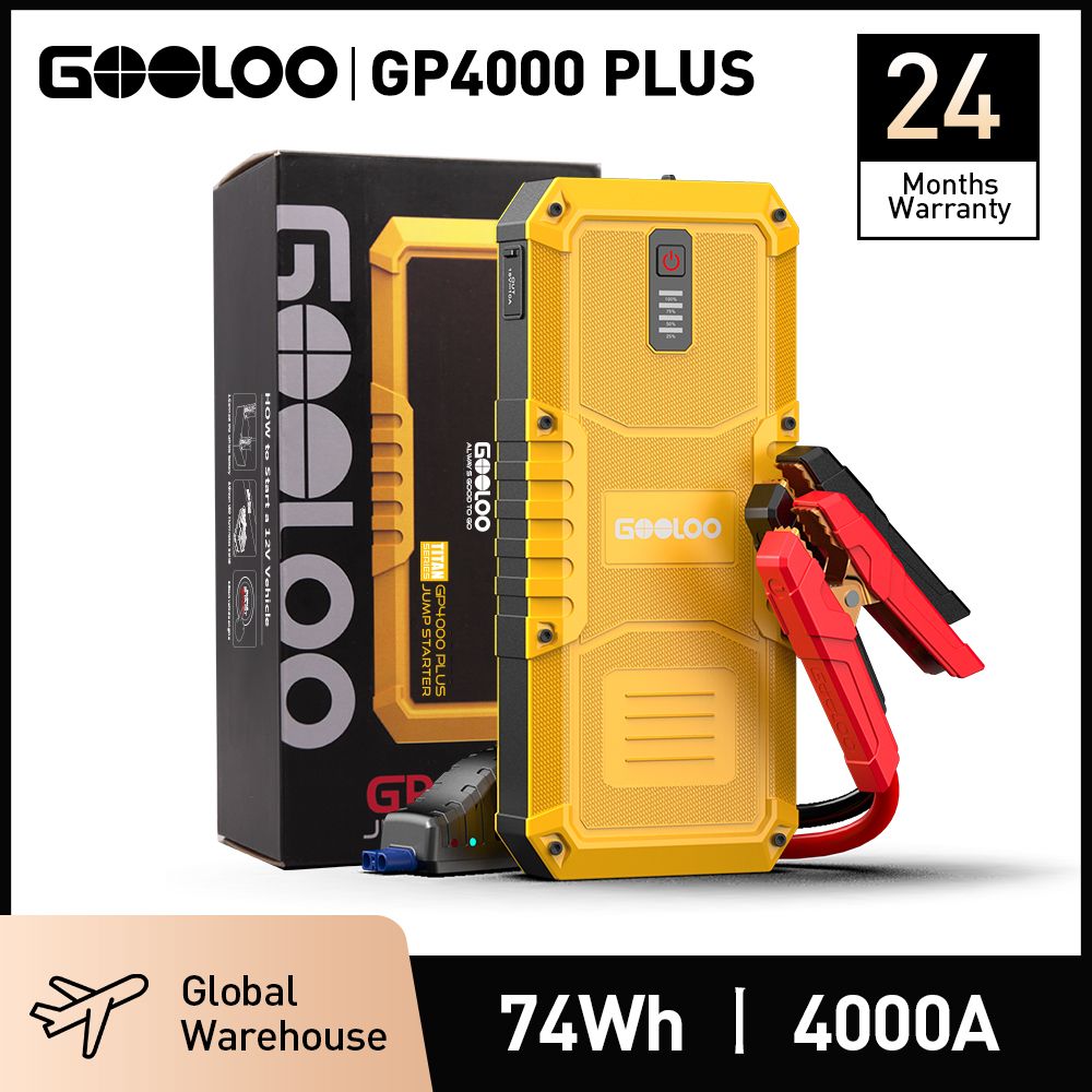 GOOLOO 4000A Start Powerbank 20000mAh Starthulp Auto Booster Externe Batterij 12V Startapparaat voor Benzine Diesel Powerbank