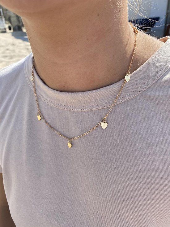 Joboly Golf surf water zee reizen wereld ketting - Dames - Goudkleurig - 45 cm