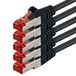 1aTTack.de 5x 1m Cat 6 RJ45 SFTP Netwerkkabel - Zwart