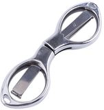 Merkloos / Sans marque ZenithVibe Mini Vouwbare RVS Knipschaar met Brillengat Sleutelhanger