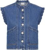 ICHI Dames Gilet - Katoen - 34 - Washed dark blue