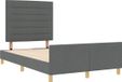 vidaXL Bedframe met hoofdeinde Donkergrijs Stof 140 x 200 cm
