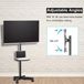 VH Supplies® Support TV mobile - Noir - Acier - 21-60 pouces - Max 35kg