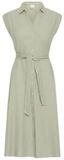 ICHI IHLINNO DR3 Dames Midi Jurk Linnen Viscose LILY GREEN CHECK Maat 40