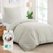 TRANKIELO® - Literie 140x200 cm - Coton Beige - Housse de couette avec taies d'oreiller - Respirant et Durable