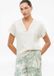 s.Oliver T-shirt V-hals Korte mouw Beige Katoen Maat 36