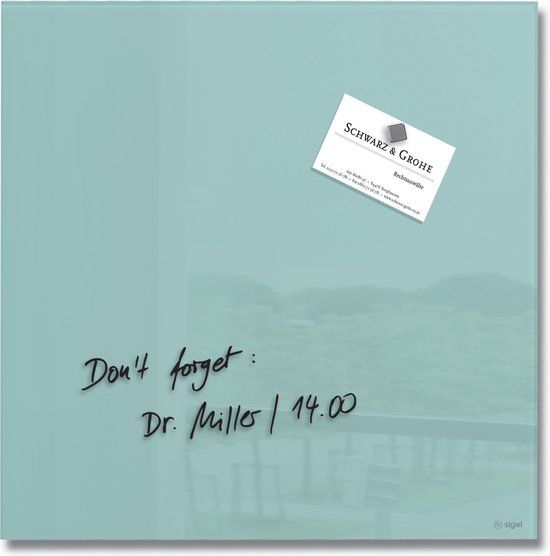 Sigel Artverum Glasmagneetbord - 30x30cm - Aquamarijn