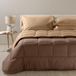 Caleffi Quilt tweekleurig voor Frans bed Moka katoen - 69618
