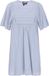 DreiMaster Vintage DreiMaster Jurk lichtblauw katoen viscose gestreept A-lijn korte mouw ronde hals lang casual lente/zomer M