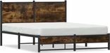 Maison Exclusive - Lit en métal sans matelas, chêne fumé, 137x190 cm
