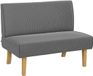 HOMCOM Canapé 2 places, aspect velours côtelé, pieds en bois, fauteuil rembourré pour chambre, salon, 110 x 62 x 85 cm, gris