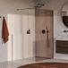 Brauer Oblivion - Inloopdouche - Brons Glas - 120 x 200 cm - incl. Glascoating - PVD Gunmetal Geborsteld