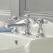 Hudson Reed Elizabeth 3 Trous Robinet de lavabo rétro - Chrome et Blanc Topaze