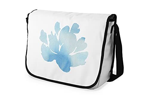 Bonamaison Digitaal bedrukte Messenger schooltas met zwarte riem voor studenten, crossbody tas, koerierstas, schoudertas voor kinderen, meisjes, jongens, maat: 29x36 cm