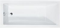 Badland MODERN ligbad 140 x 70 cm wit met baddrager met hoofdsteun met bamboe badplank