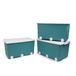 THERMOBABY - PLAYBOX opbergdoos - MAXI 42 l - set van 3 opbergdozen - kunststof opbergdoos met deksel - sluitclips - handvat - stapelbaar - azuurgroen