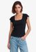 Superdry Essential T-shirt met Vierkante Hals Slanke Pasvorm Dames - Katoen - Korte Mouw - Blauw - Maat UK8/EU36