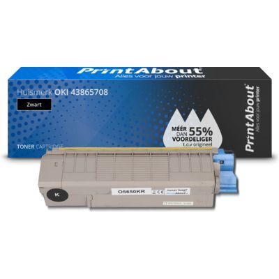 PrintAbout Huismerk OKI 43865708 Toner Zwart - Compatibel