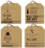 Non-branded Groomsman Proposal Cards - 80 Blank Gift Tags with Twine - 5x7cm for Wedding DIY