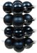 Othmara Boules de Noël - 16 pièces - verre - bleu foncé - 8 cm