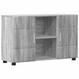 vidaXL Dressoir FLORIN 88,5 x 30,5 x 55,5 cm Grijs Sonoma Bewerkt hout