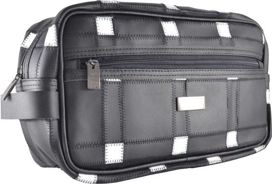 Gérard Brinard toiletbox leren box zwart wit - 1 rits
